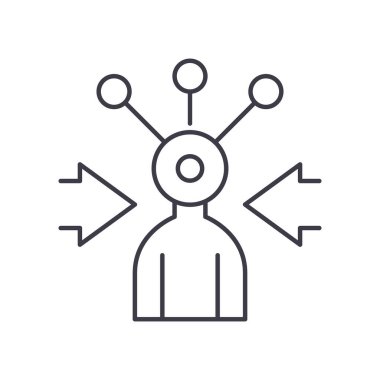 Yüksek sorumluluk simgesi, doğrusal izole edilmiş illüstrasyon, ince çizgi vektörü, web tasarım işareti, düzenlenebilir beyaz arkaplan üzerinde çizgi konsept sembolü.