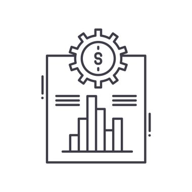 Hedef planlama simgesi, doğrusal izole edilmiş illüstrasyon, ince çizgi vektörü, web tasarım işareti, düzenlenebilir konsept sembolü beyaz arkaplanda..