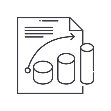 Grafik simgesi, doğrusal izole edilmiş illüstrasyon, ince çizgi vektörü, web tasarım işareti, düzenlenebilir beyaz arkaplan üzerinde çizgi konsept sembolü.