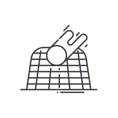 Hedef simgesi, doğrusal izole edilmiş illüstrasyon, ince çizgi vektörü, web tasarım işareti, düzenlenebilir çizgi konsept sembolü beyaz arkaplan üzerinde.