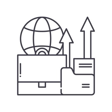 Büyüme iş konsepti simgesi, doğrusal izole çizim, ince çizgi vektörü, web tasarım işareti, düzenlenebilir konsept sembolü beyaz arkaplan üzerinde.