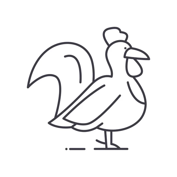 Icono de gallina, ilustración lineal aislada, vector de línea delgada, signo de diseño web, símbolo de concepto de contorno con trazo editable sobre fondo blanco. — Vector de stock