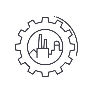 Sektör simgesi, doğrusal izole edilmiş illüstrasyon, ince çizgi vektörü, web tasarım işareti, düzenlenebilir çizgi konsept sembolü beyaz arkaplan üzerinde.