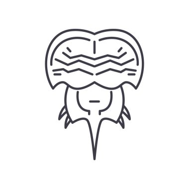 At nalı yengeci simgesi, doğrusal izole edilmiş illüstrasyon, ince çizgi vektörü, web tasarım işareti, düzenlenebilir konsept sembolü beyaz arkaplan üzerinde.