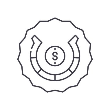 At yarışı iş simgesi, doğrusal izole edilmiş illüstrasyon, ince çizgi vektörü, web tasarım işareti, düzenlenebilir beyaz arkaplan üzerinde çizgi konsept sembolü.