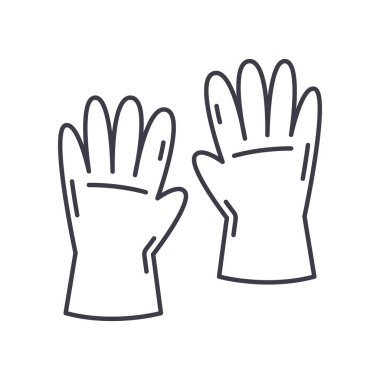 Eldiven konsepti simgesi, doğrusal izole çizim, ince çizgi vektörü, web tasarım işareti, düzenlenebilir konsept sembolü beyaz arkaplan üzerinde.