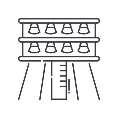Aydınlatıcı simge, doğrusal izole edilmiş illüstrasyon, ince çizgi vektörü, web tasarım işareti, düzenlenebilir beyaz arkaplan üzerinde çizgi konsept sembolü.