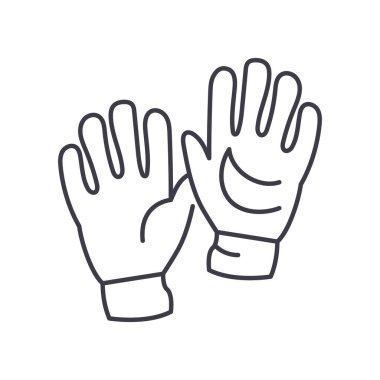 Kaleci eldiven simgesi, doğrusal izole edilmiş illüstrasyon, ince çizgi vektörü, web tasarım işareti, düzenlenebilir konsept sembolü beyaz arkaplanda..