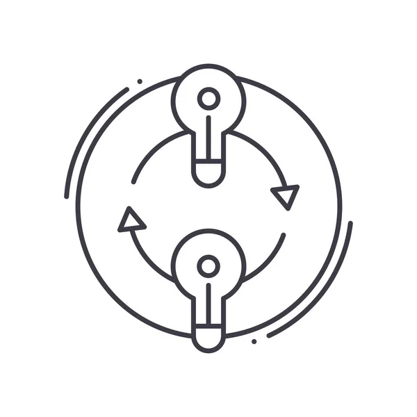 Ícone do conceito da ideia, ilustração isolada linear, vetor fino da linha, sinal do projeto da correia fotorreceptora, símbolo do conceito do esboço com curso editável no fundo branco. —  Vetores de Stock