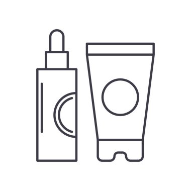 Nemlendirici simgesi, doğrusal izole edilmiş illüstrasyon, ince çizgi vektörü, web tasarım işareti, düzenlenebilir konsept sembolü beyaz arkaplan üzerinde.