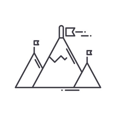 Görev simgesi, doğrusal izole edilmiş illüstrasyon, ince çizgi vektörü, web tasarım işareti, düzenlenebilir çizgi konsept sembolü beyaz arkaplan üzerinde.