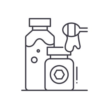 Tıbbi spa banyosu ikonu, doğrusal izole edilmiş illüstrasyon, ince çizgi vektörü, web tasarım işareti, beyaz arka planda düzenlenebilir inme ile ana konsept sembolü.