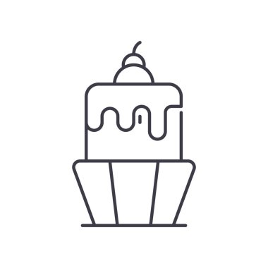 Çörek konsepti simgesi, doğrusal izole çizim, ince çizgi vektörü, web tasarım işareti, düzenlenebilir konsept sembolü beyaz arkaplan üzerinde.