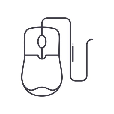 Fare simgesi, doğrusal izole edilmiş illüstrasyon, ince çizgi vektörü, web tasarım işareti, düzenlenebilir çizgi konsept sembolü beyaz arkaplan üzerinde.