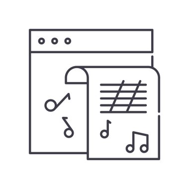 Not simgesi, doğrusal izole edilmiş illüstrasyon, ince çizgi vektörü, web tasarım işareti, düzenlenebilir çizgi konsept sembolü beyaz arkaplan üzerinde.