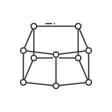 Ağ yapı simgesi, doğrusal izole edilmiş illüstrasyon, ince çizgi vektörü, web tasarım işareti, düzenlenebilir beyaz arkaplan üzerinde çizgi konsept sembolü.