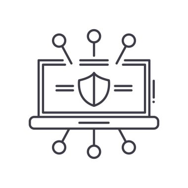 Ağ yedilik simgesi, doğrusal izole edilmiş illüstrasyon, ince çizgi vektörü, web tasarım işareti, düzenlenebilir beyaz arkaplan üzerinde çizgi konsept sembolü.