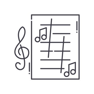 Not konsepti simgesi, doğrusal izole resimleme, ince çizgi vektörü, web tasarım işareti, düzenlenebilir konsept sembolü beyaz arkaplan üzerinde.