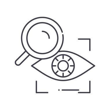 Gözlem simgesi, doğrusal izole edilmiş illüstrasyon, ince çizgi vektörü, web tasarım işareti, düzenlenebilir çizgi konsept sembolü beyaz arkaplan üzerinde.