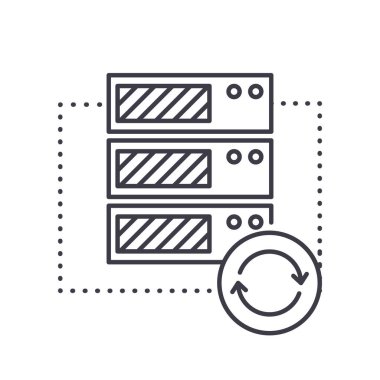 Ağ simgesi, doğrusal izole edilmiş illüstrasyon, ince çizgi vektörü, web tasarım işareti, düzenlenebilir çizgi konsept sembolü beyaz arkaplan üzerinde.