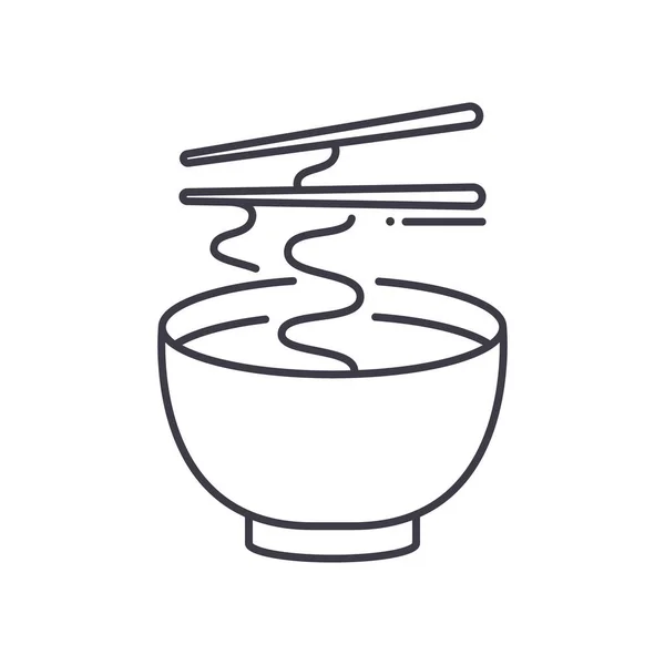 Noodle icon, 선형외진 일러스트, 얇은 줄 벡터, 웹 디자인 기호, 윤곽 기호 개념 심볼 흰색 배경에 editable 스트로크. — 스톡 벡터