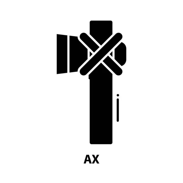 Ax 아이콘 , black vector sign with editable stroke, 컨셉트 일러스트 — 스톡 벡터