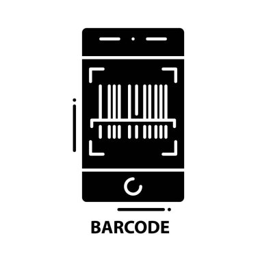 barkod simgesi, düzenlenebilir vuruşlarla siyah vektör işareti, konsept illüstrasyon
