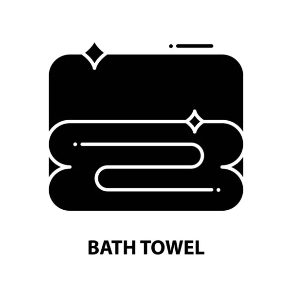 Icona simbolo asciugamano da bagno, segno vettoriale nero con tratti modificabili, illustrazione concettuale — Vettoriale Stock
