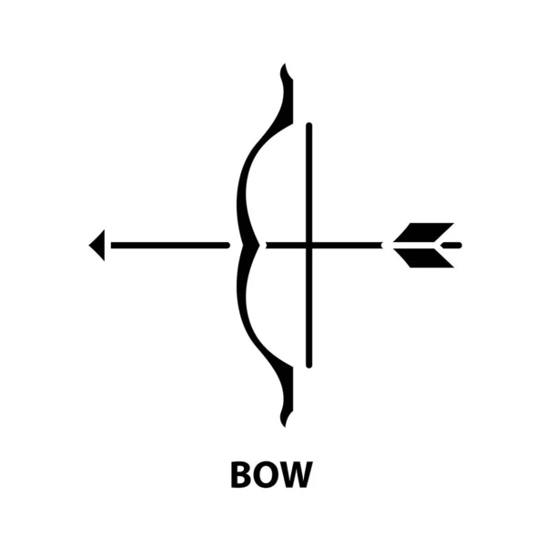 Bogen-Symbol, schwarzes Vektorzeichen mit editierbaren Strichen, Konzeptillustration — Stockvektor