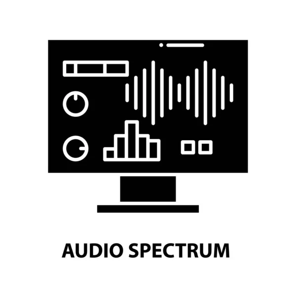 音频频谱图标，带有可编辑笔划的黑色矢量符号，概念图 — 图库矢量图片