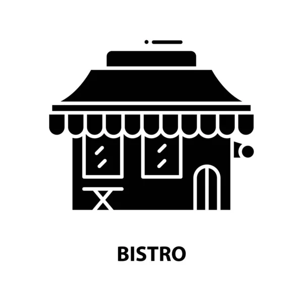 Ikona bistro, czarny znak wektorowy z edytowalnymi pociągnięciami, ilustracja koncepcyjna — Wektor stockowy