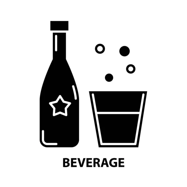 Getränkesymbol-Symbol, schwarzes Vektorzeichen mit editierbaren Strichen, Konzeptillustration — Stockvektor