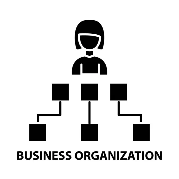 Organigramm-Symbol für Unternehmen, schwarzes Vektorzeichen mit editierbaren Strichen, Konzeptillustration — Stockvektor