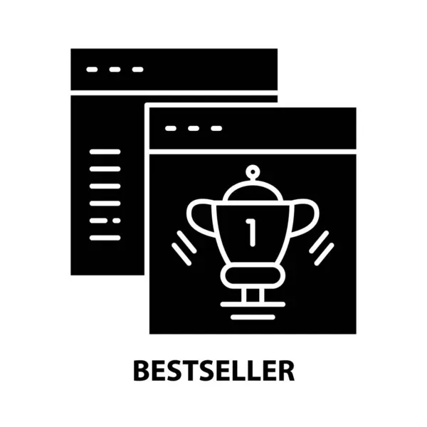 Bestseller szimbólum ikon, fekete vektor jel szerkeszthető stroke, koncepció illusztráció — Stock Vector