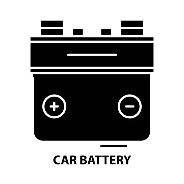 Icona della batteria dell'automobile, segno vettoriale nero con i colpi modificabili, illustrazione di concetto — Vettoriale Stock