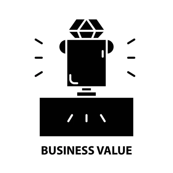 Icona del valore di business, segno vettoriale nero con tratti modificabili, illustrazione concettuale — Vettoriale Stock