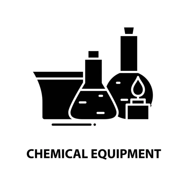 Иконка химического оборудования, знак черного вектора с редактируемыми штрихами, концептуальная иллюстрация — стоковый вектор