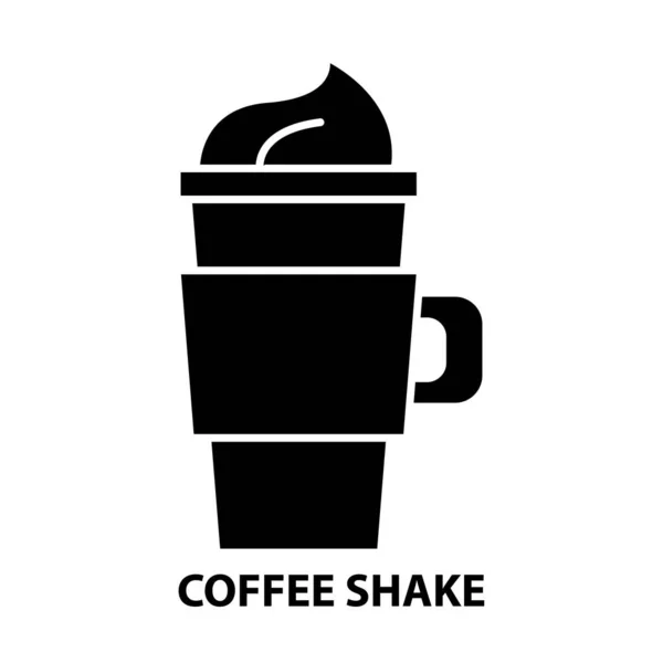 Icono de batido de café, signo de vector negro con movimientos editables, ilustración de concepto — Vector de stock
