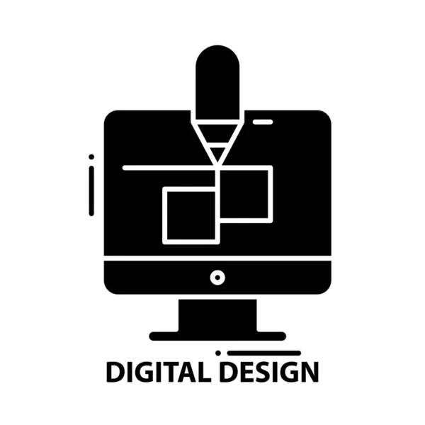 Icono de diseño digital, signo de vector negro con trazos editables, ilustración de concepto — Archivo Imágenes Vectoriales