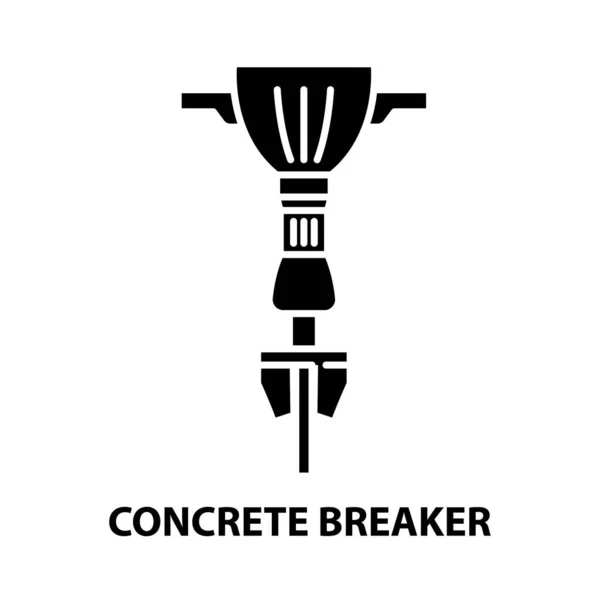 Ícone de disjuntor de concreto, sinal de vetor preto com traços editáveis, ilustração conceito —  Vetores de Stock