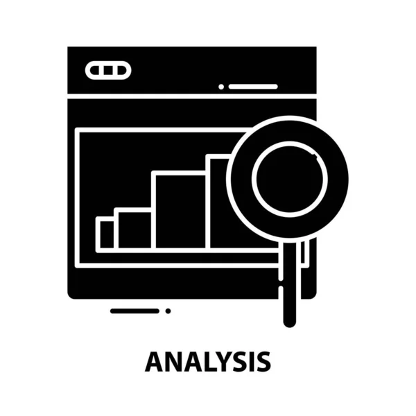 Analyse icoon, zwart vectorteken met instelbare slagen, concept illustratie — Stockvector