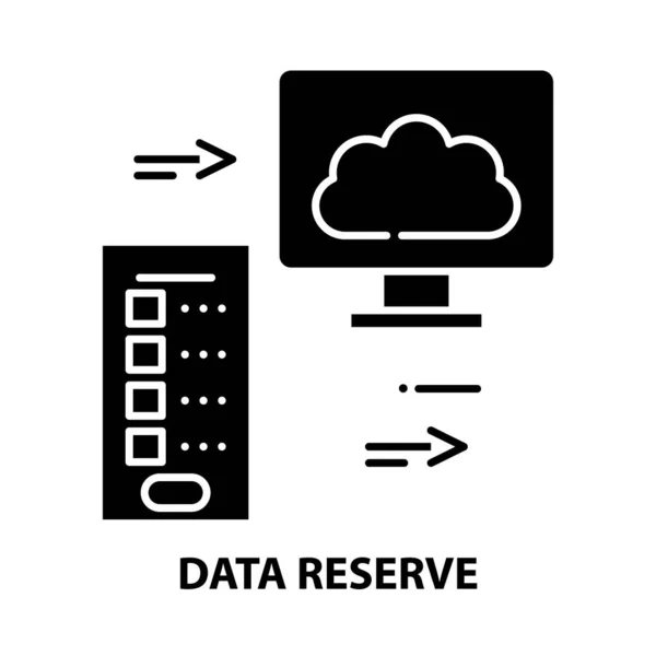 Ícone de reserva de dados, sinal vetorial preto com traços editáveis, ilustração conceito — Vetor de Stock