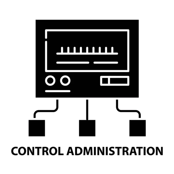 Icono de administración de control, signo de vector negro con trazos editables, ilustración de concepto — Archivo Imágenes Vectoriales