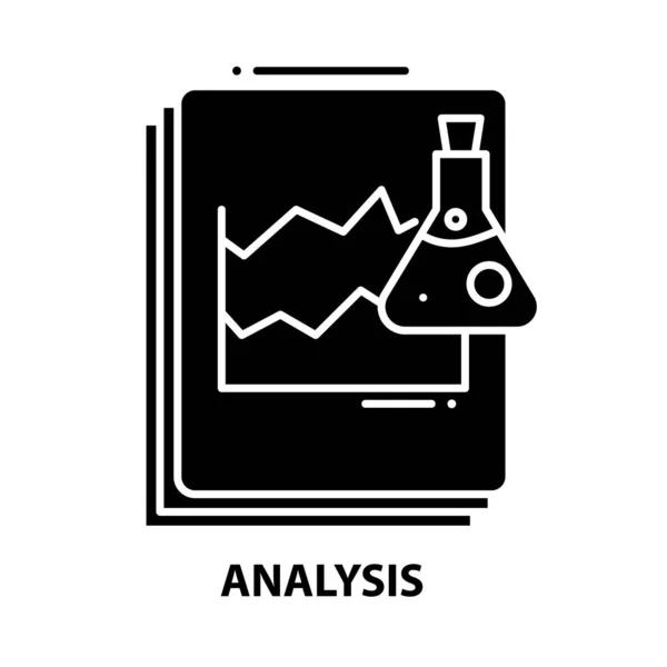 Analyse symbool pictogram, zwarte vector teken met bewerkbare slagen, concept illustratie — Stockvector