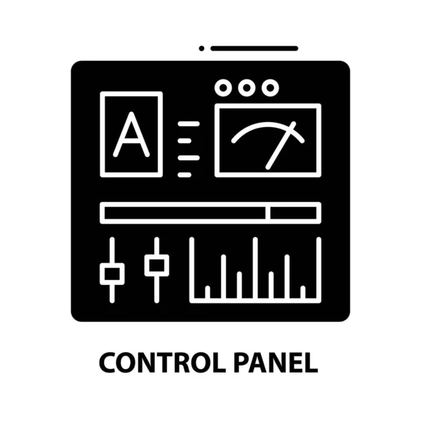 Panneau de contrôle icône, signe vectoriel noir avec touches modifiables, illustration de concept — Image vectorielle