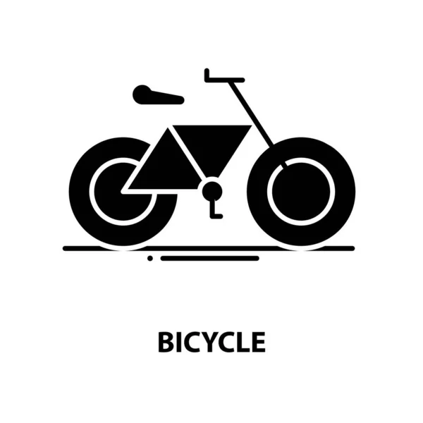 Icône de symbole de vélo, signe vectoriel noir avec touches modifiables, illustration de concept — Image vectorielle