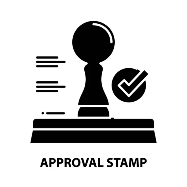 Icona del timbro di omologazione, segno vettoriale nero con tratti modificabili, illustrazione concettuale — Vettoriale Stock