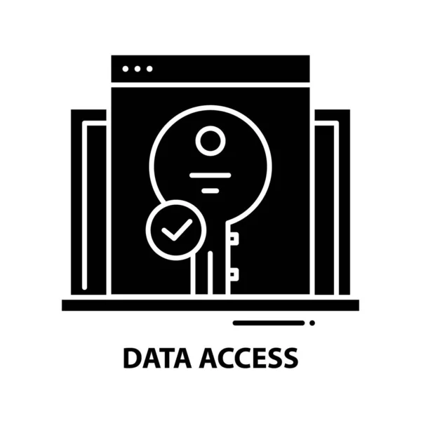 Icono de símbolo de acceso a datos, signo de vector negro con trazos editables, ilustración de concepto — Archivo Imágenes Vectoriales
