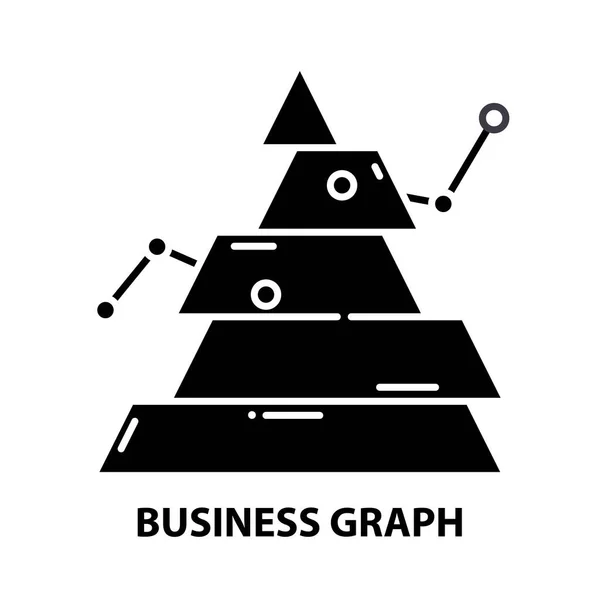 Icona del grafico aziendale, segno vettoriale nero con tratti modificabili, illustrazione concettuale — Vettoriale Stock