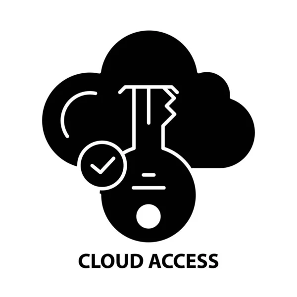 Ikona symbolu dostępu do chmury, czarny znak wektora z edytowalnymi pociągnięciami, ilustracja koncepcyjna — Wektor stockowy